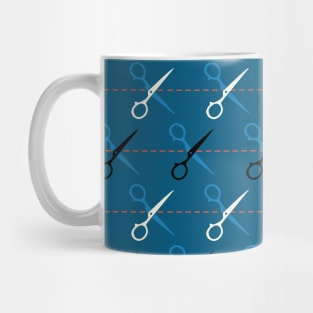 Scissors Cutting Stripes Mug